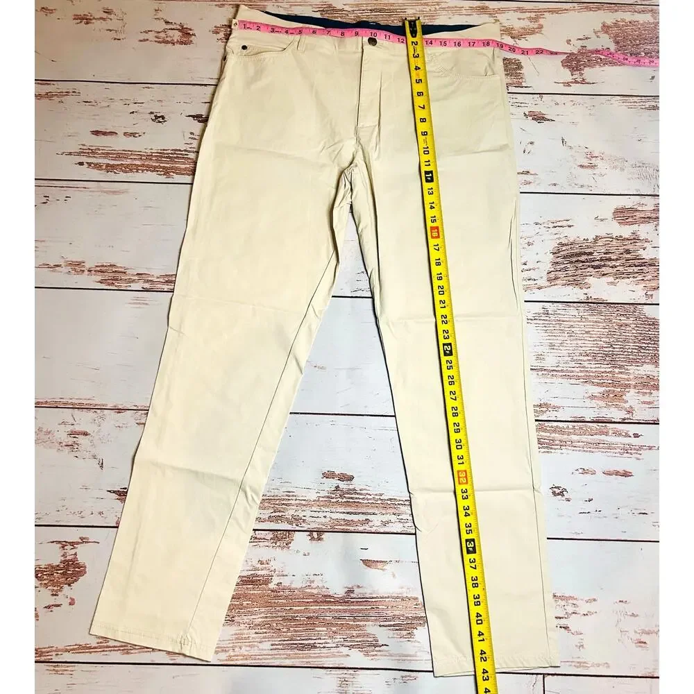 Adidas Golf Go-To 5 Pocket Tapered Pants 36x34 Tan NWOT Stretch Performance